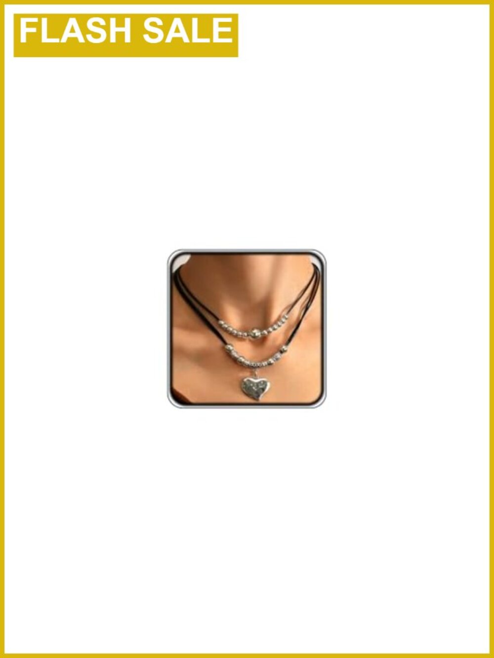 Boho Western Leather Heart Choker Necklace Braided Chain for Women